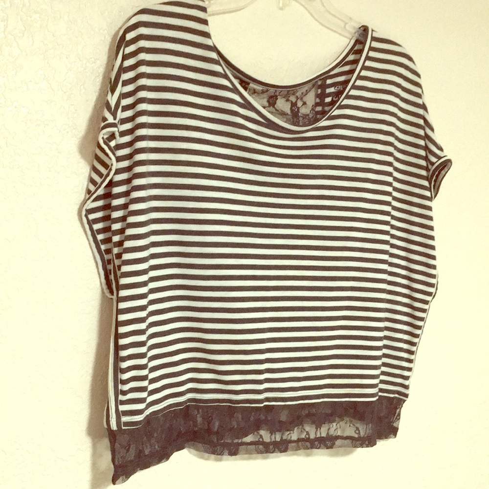 Lace trim shirt